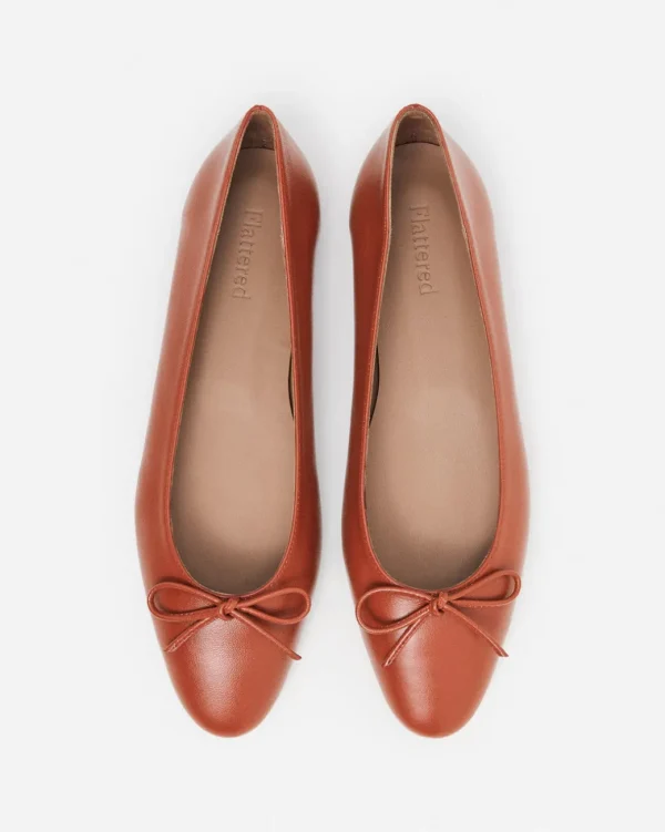 Ballet Flats^Flattered Bodil Leather Red Brick