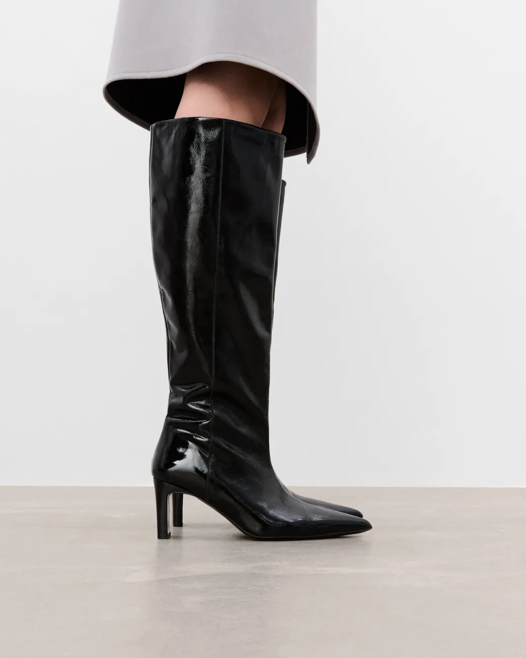 carmen_leather_patent_bla_2.webp High-Shaft Boots | Boots^Flattered Carmen Leather Patent Black