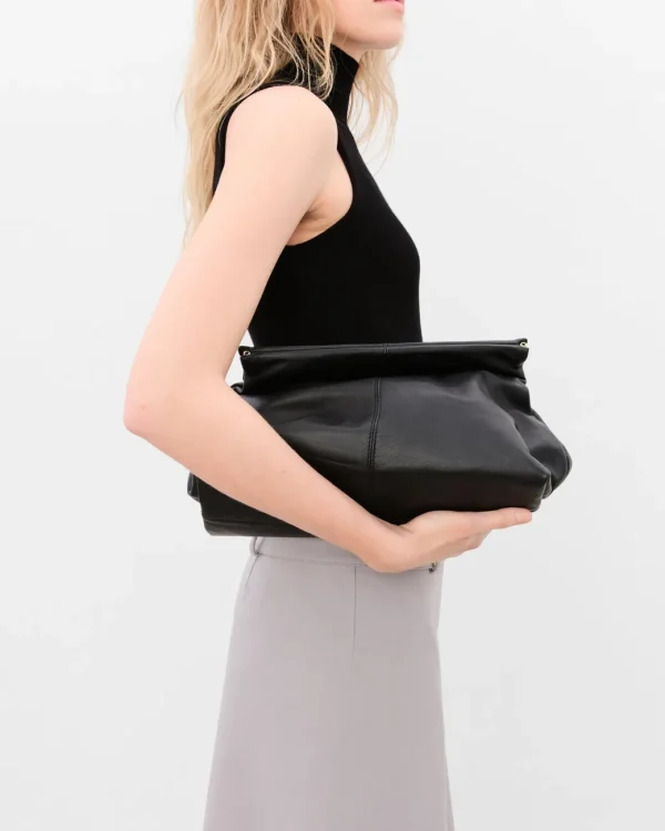 Clutch Bags^Flattered Clay Clutch Leather Black