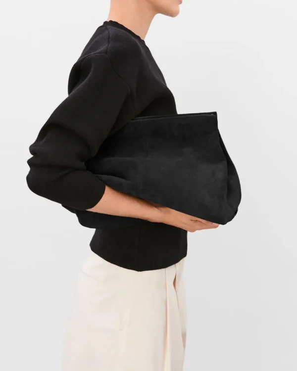 Clutch Bags^Flattered Clay Clutch Suede Black