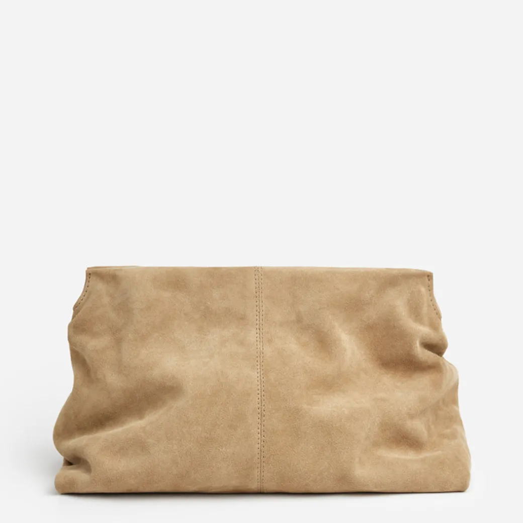 clay_clutch_suede_sand_0.webp Clutch Bags^Flattered Clay Clutch Suede Sand