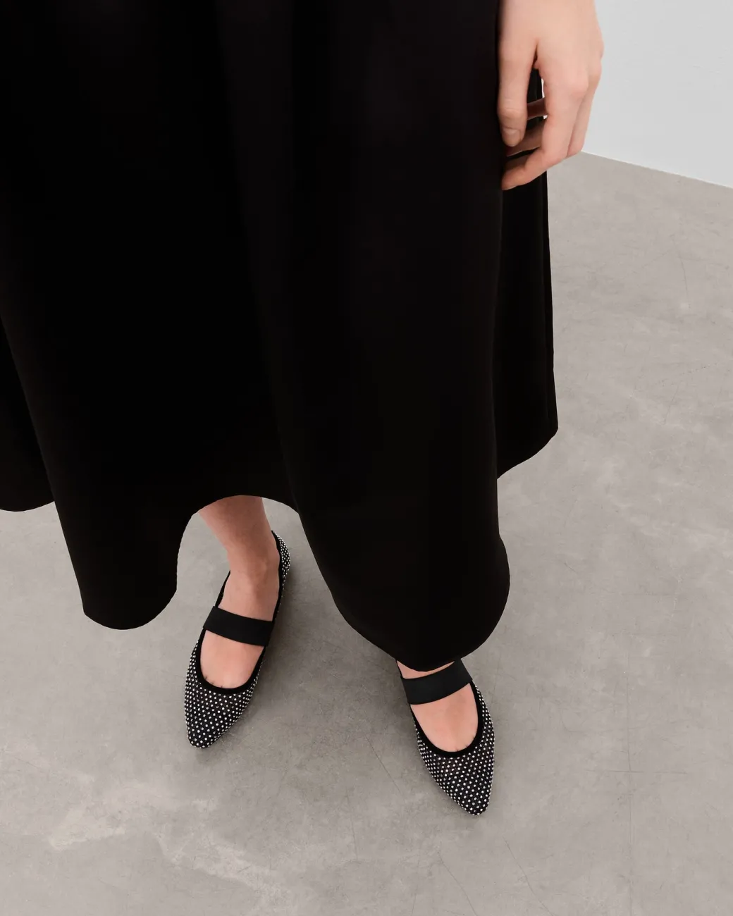 cornelia_textile_glitter__2.webp Ballet Flats^Flattered Cornelia Textile Glitter Black