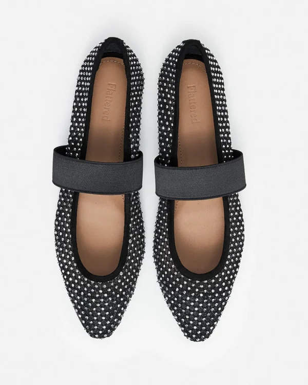 Ballet Flats^Flattered Cornelia Textile Glitter Black