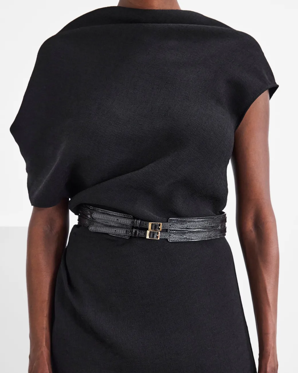 emily_belt_lizzard_leathe_2.webp Belts^Flattered Emily Belt Lizzard Leather Black