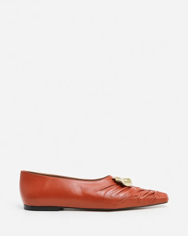 Ballet Flats^Flattered Florence Leather Red Brick