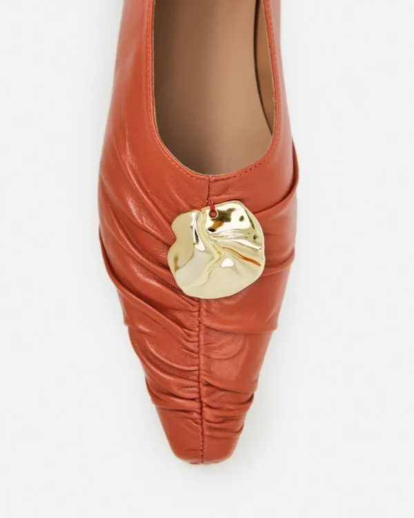 Ballet Flats^Flattered Florence Leather Red Brick