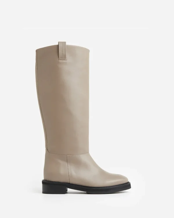 High-Shaft Boots^Flattered Frances Leather Grey
