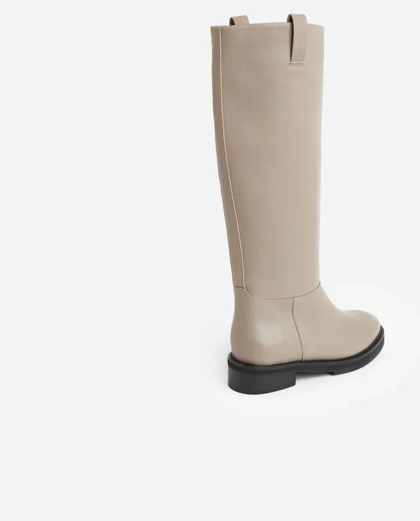 High-Shaft Boots^Flattered Frances Leather Grey