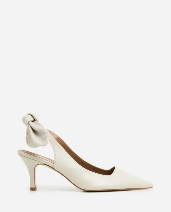 Heels^Flattered Franchesca Bow Leather Creme