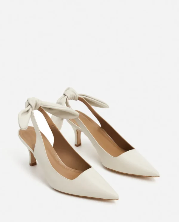 Heels^Flattered Franchesca Bow Leather Creme