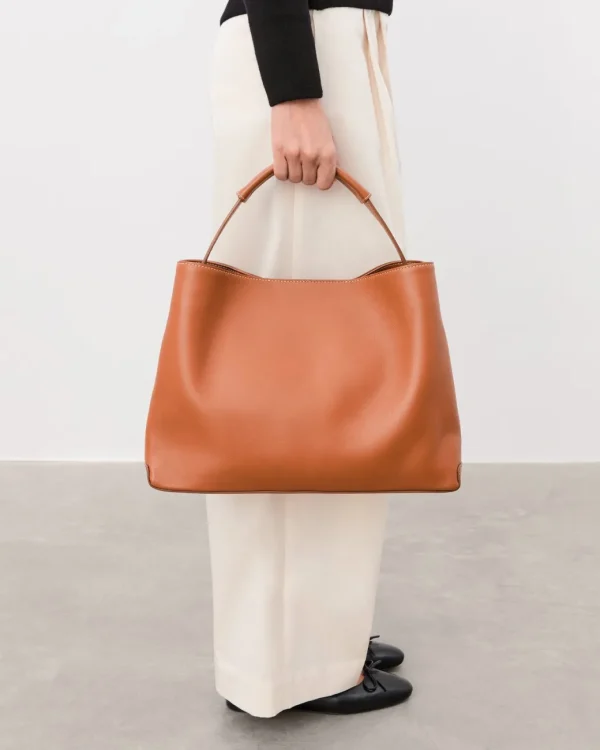 Top Handle Bags | Tote Bags^Flattered Harper Grande Handbag Leather Cognac