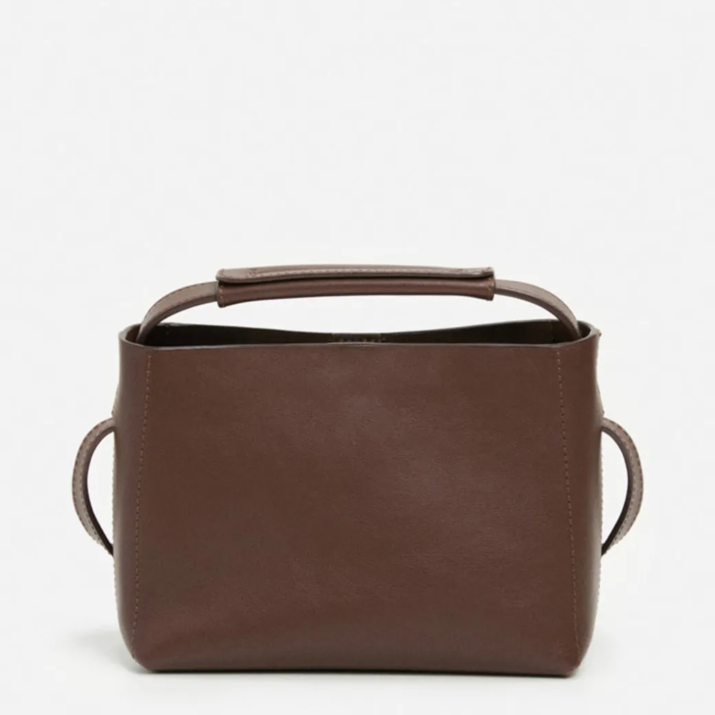 hedda_mini_handbag_leathe_0-2.webp Top Handle Bags | Shoulder Bags^Flattered Hedda Mini Handbag Leather Chocolate