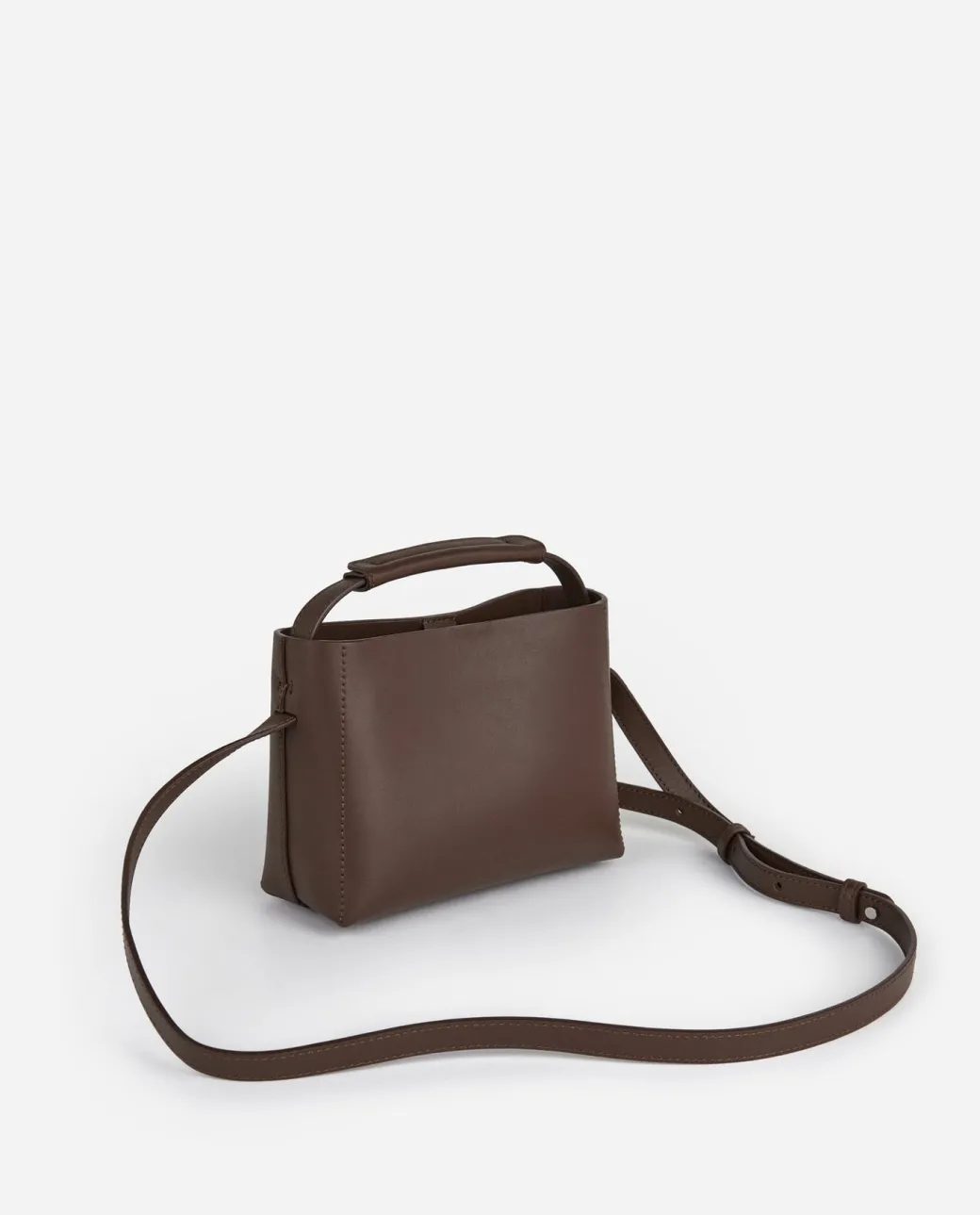 hedda_mini_handbag_leathe_3-2.webp Top Handle Bags | Shoulder Bags^Flattered Hedda Mini Handbag Leather Chocolate
