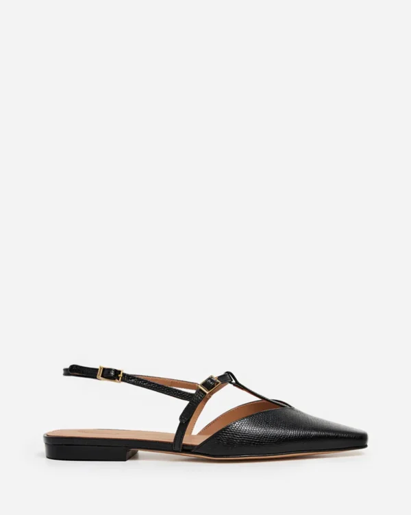 Sandals^Flattered Josefin Lizzard Leather Black