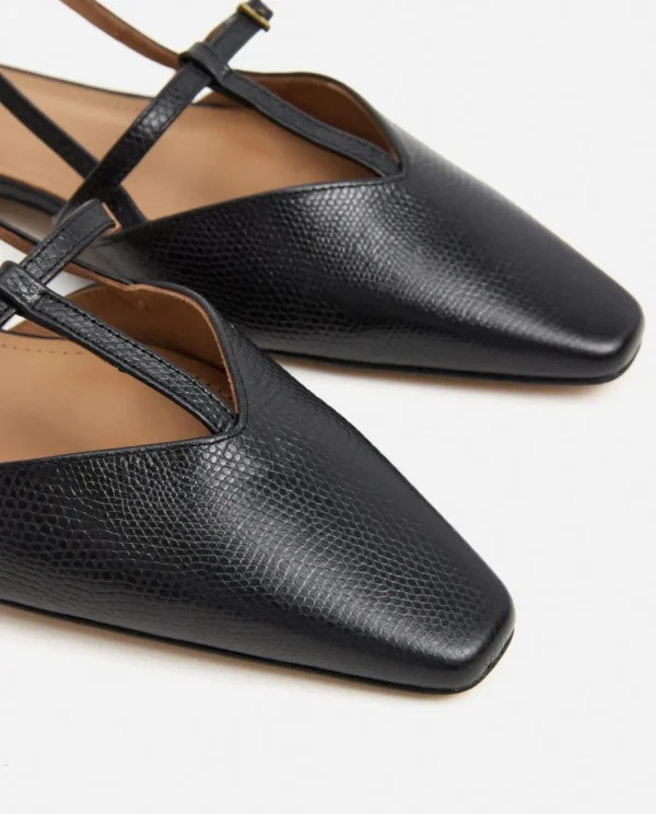 Sandals^Flattered Josefin Lizzard Leather Black