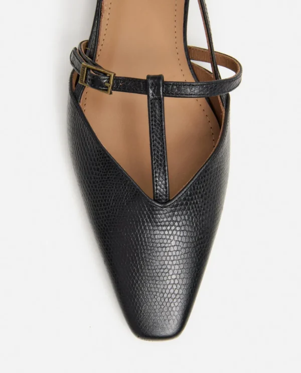 Sandals^Flattered Josefin Lizzard Leather Black