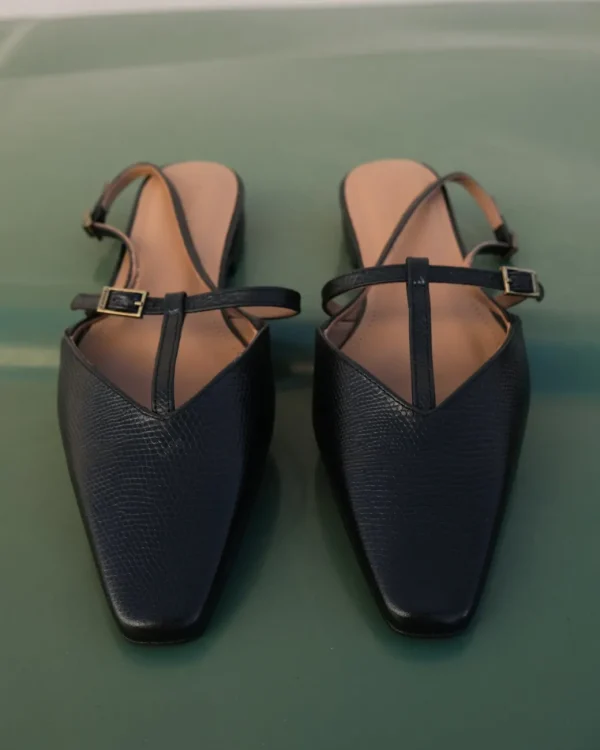Sandals^Flattered Josefin Lizzard Leather Black
