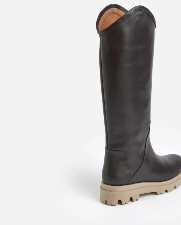 Boots^Flattered Leonore Leather Brown Dark