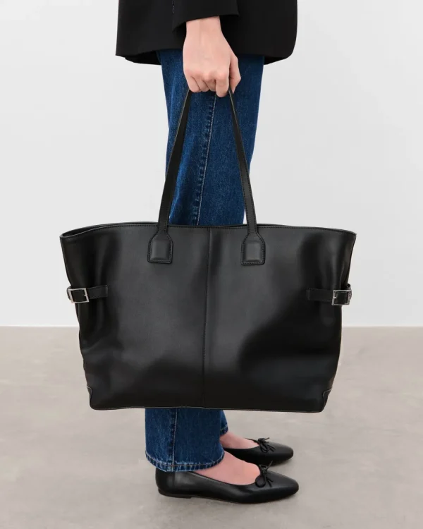 Tote Bags^Flattered Lesley Tote Bag Leather Black