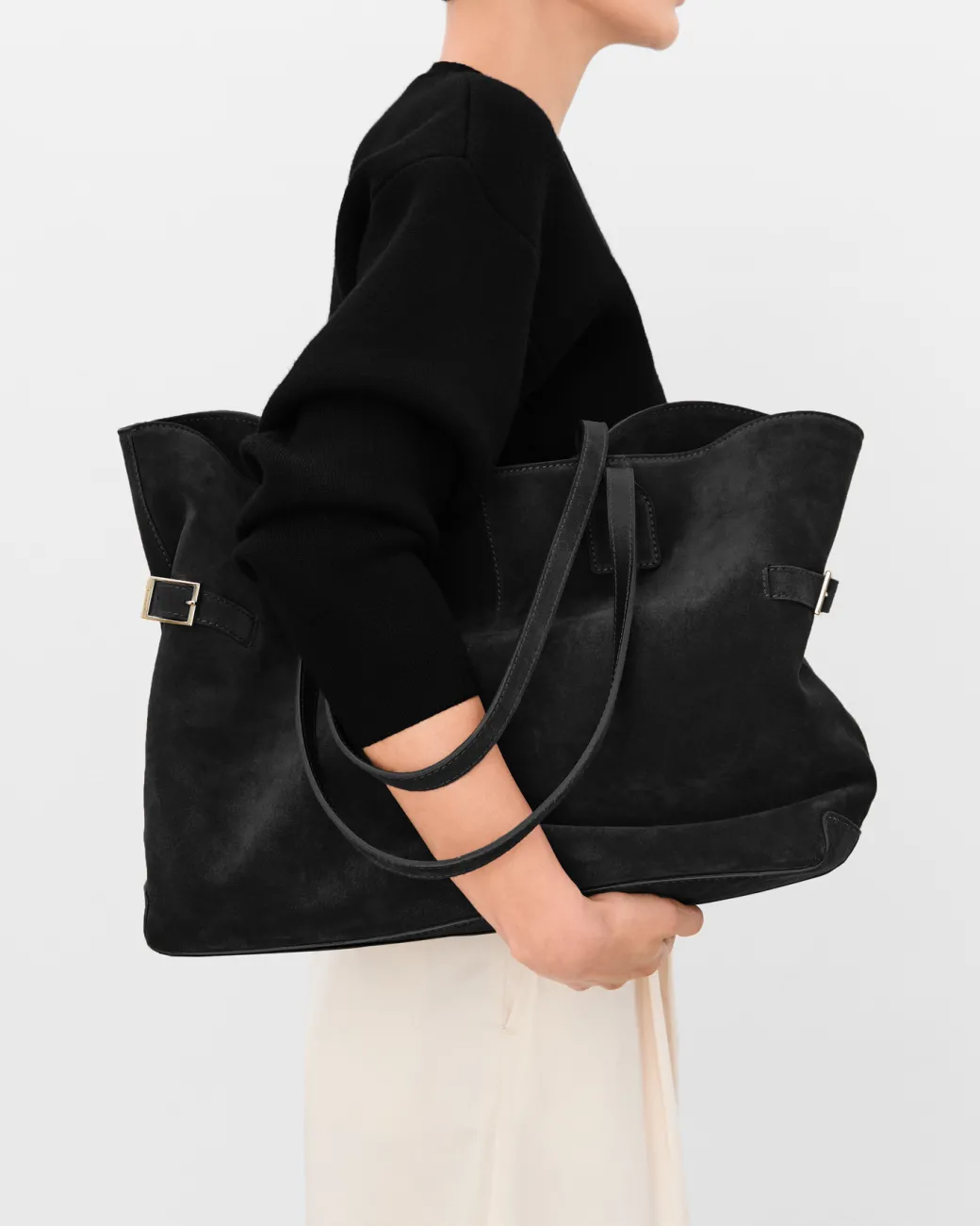 lesley_tote_bag_suede_bla_2.webp Tote Bags^Flattered Lesley Tote Bag Suede Black