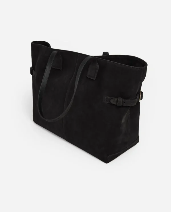 Tote Bags^Flattered Lesley Tote Bag Suede Black