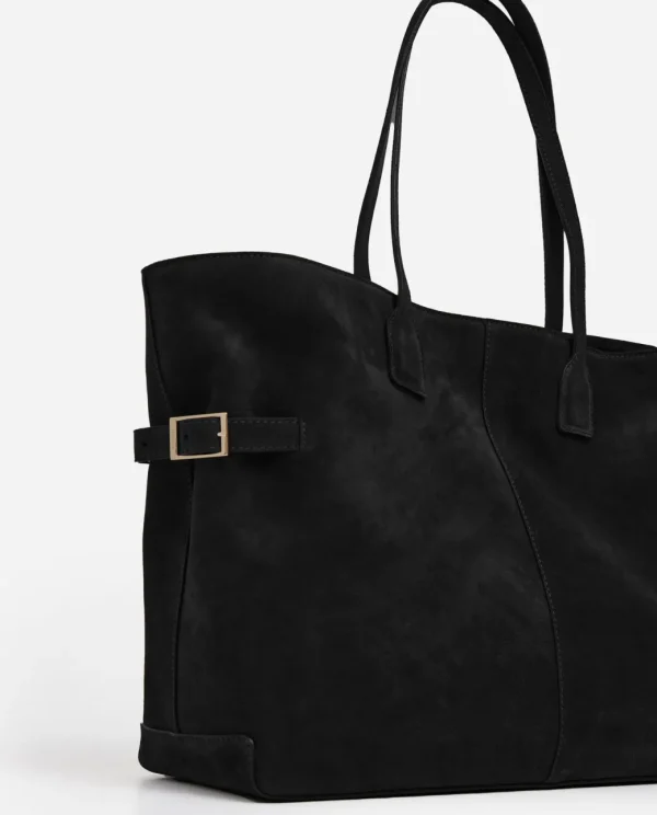 Tote Bags^Flattered Lesley Tote Bag Suede Black