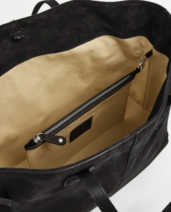 Tote Bags^Flattered Lesley Tote Bag Suede Black