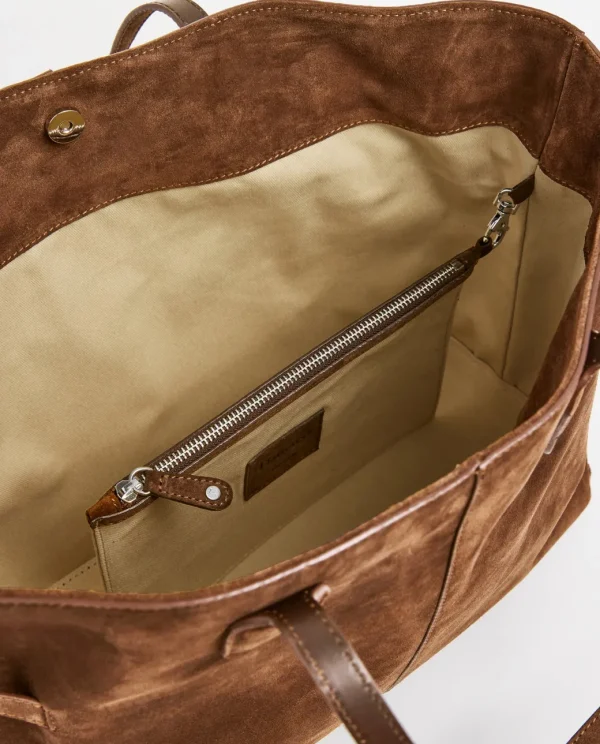Tote Bags^Flattered Lesley Tote Bag Suede Bourbon