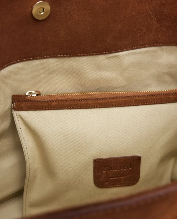 Tote Bags^Flattered Lesley Tote Bag Suede Bourbon