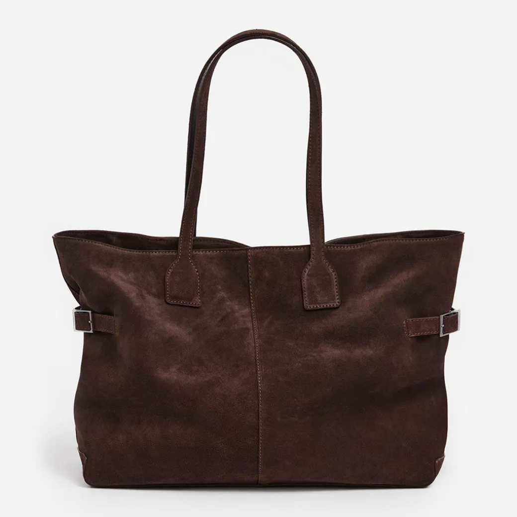lesley_tote_bag_suede_cho_0.webp Tote Bags^Flattered Lesley Tote Bag Suede Chocolate