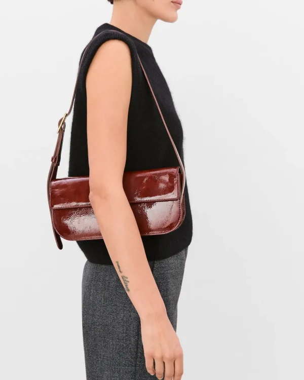 Shoulder Bags^Flattered Lillie Shoulder Bag Leather Brick Red Patent