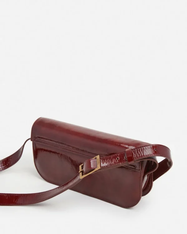 Shoulder Bags^Flattered Lillie Shoulder Bag Leather Brick Red Patent