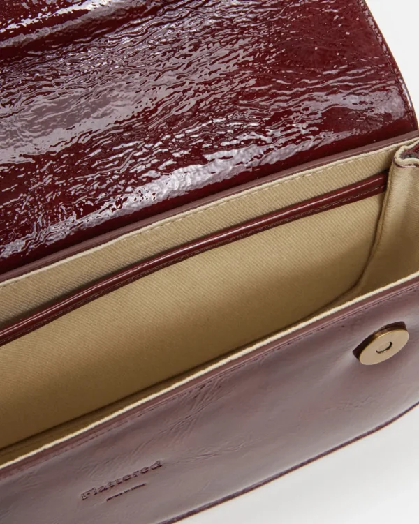Shoulder Bags^Flattered Lillie Shoulder Bag Leather Brick Red Patent