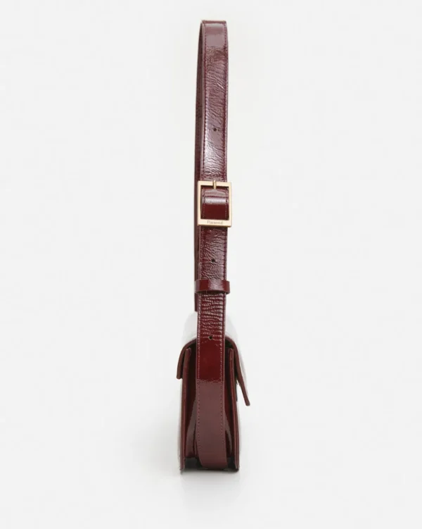 Shoulder Bags^Flattered Lillie Shoulder Bag Leather Brick Red Patent