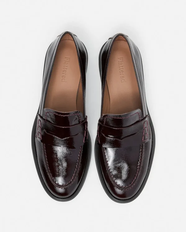 Loafers^Flattered Sara Leather Patent Burgundy